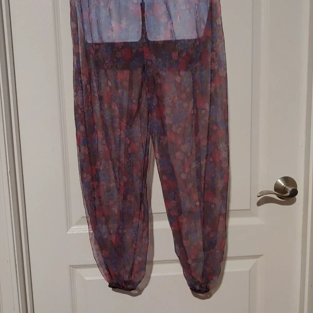 VTG Petra Fashions 89/90's Sheer Floral Lingerie Set Harem Sheer Genie Loungewea - Picture 11 of 12